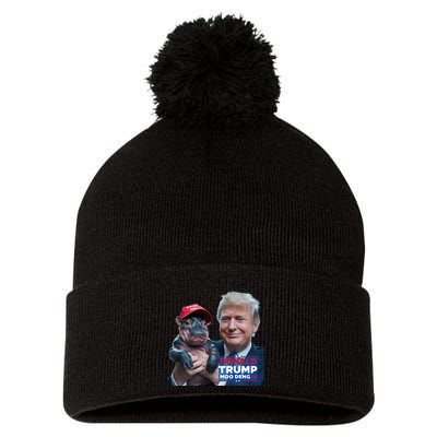 Moo Deng Trump And The HippoS Campaign Journey Pom Pom 12in Knit Beanie