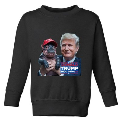 Moo Deng Trump And The HippoS Campaign Journey Toddler Sweatshirt