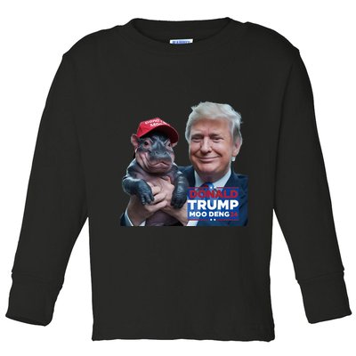 Moo Deng Trump And The HippoS Campaign Journey Toddler Long Sleeve Shirt