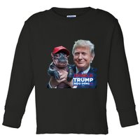 Moo Deng Trump And The HippoS Campaign Journey Toddler Long Sleeve Shirt