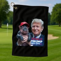 Moo Deng Trump And The HippoS Campaign Journey Golf Towel