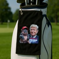 Moo Deng Trump And The HippoS Campaign Journey Golf Towel