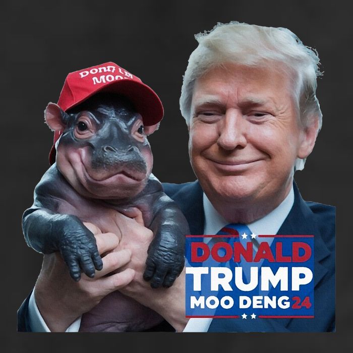 Moo Deng Trump And The HippoS Campaign Journey Golf Towel