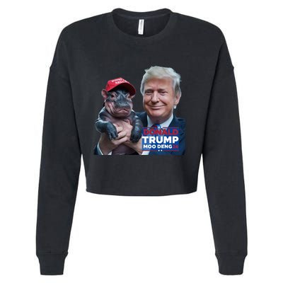 Moo Deng Trump And The HippoS Campaign Journey Cropped Pullover Crew