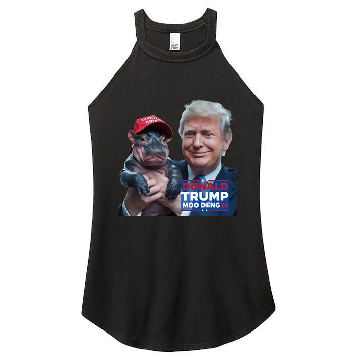 Moo Deng Trump And The HippoS Campaign Journey Women's Perfect Tri Rocker Tank