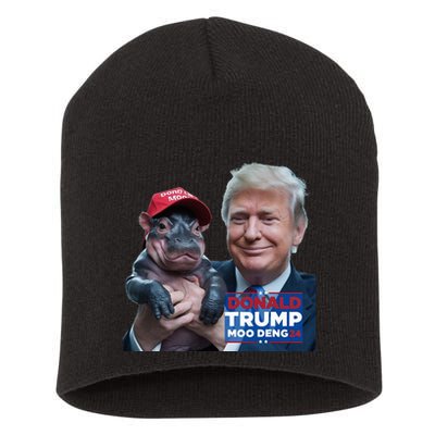 Moo Deng Trump And The HippoS Campaign Journey Short Acrylic Beanie