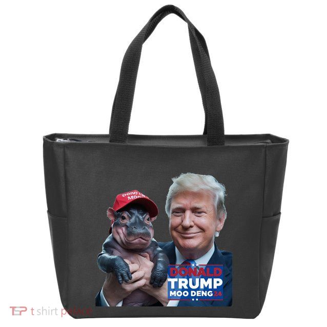 Moo Deng Trump And The HippoS Campaign Journey Zip Tote Bag