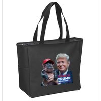 Moo Deng Trump And The HippoS Campaign Journey Zip Tote Bag