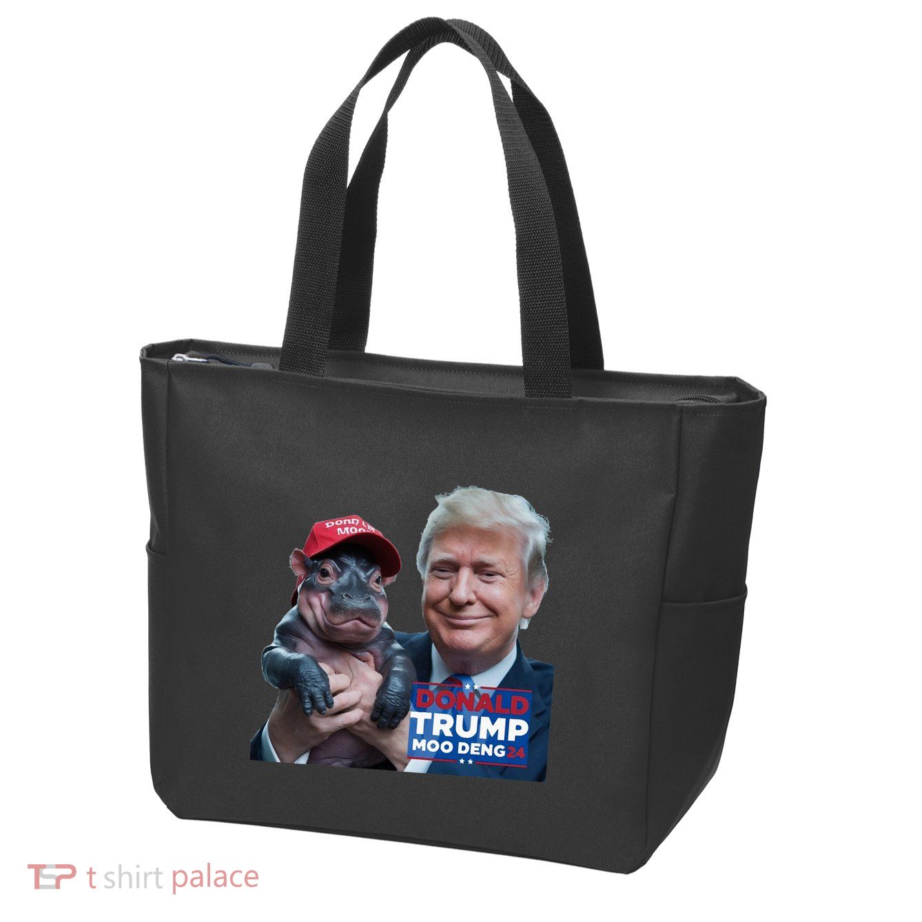 Moo Deng Trump And The HippoS Campaign Journey Zip Tote Bag