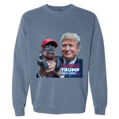 Moo Deng Trump And The HippoS Campaign Journey Garment-Dyed Sweatshirt