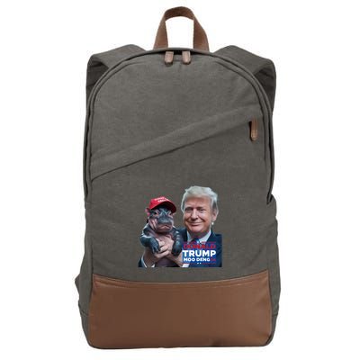 Moo Deng Trump And The HippoS Campaign Journey Cotton Canvas Backpack