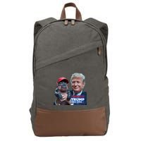 Moo Deng Trump And The HippoS Campaign Journey Cotton Canvas Backpack