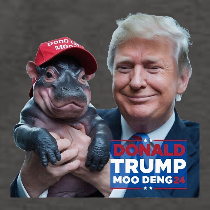 Moo Deng Trump And The HippoS Campaign Journey Vector Backpack