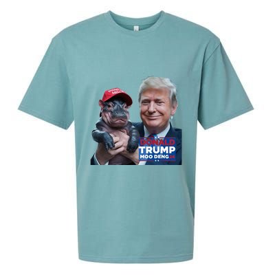 Moo Deng Trump And The HippoS Campaign Journey Sueded Cloud Jersey T-Shirt