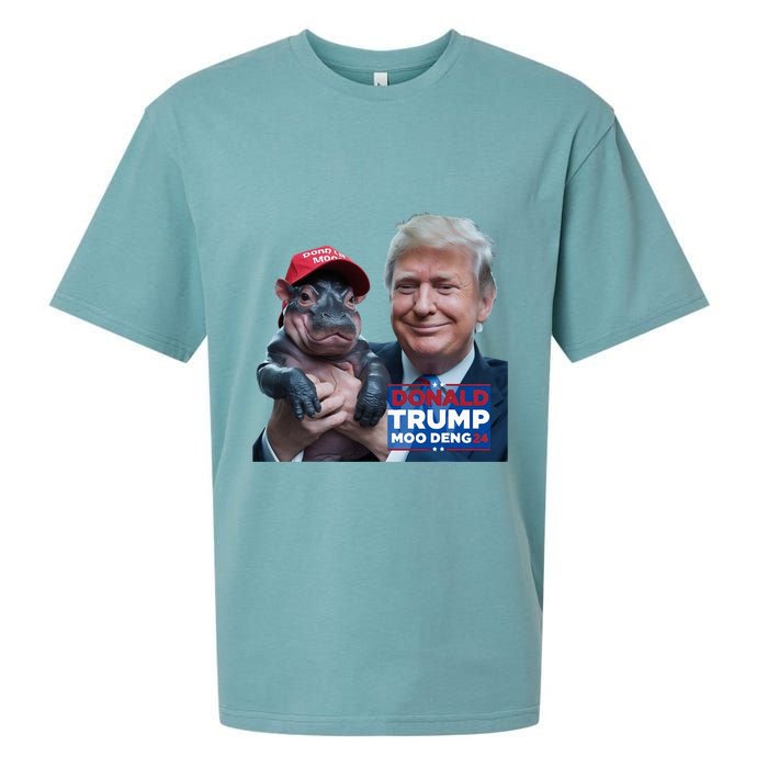 Moo Deng Trump And The HippoS Campaign Journey Sueded Cloud Jersey T-Shirt