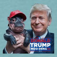 Moo Deng Trump And The HippoS Campaign Journey Sueded Cloud Jersey T-Shirt
