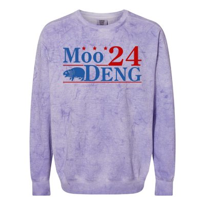 Moo Deng 2024 Moo Deng Moo Deng Cute Baby Hippo Colorblast Crewneck Sweatshirt