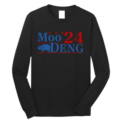 Moo Deng 2024 Moo Deng Moo Deng Cute Baby Hippo Long Sleeve Shirt