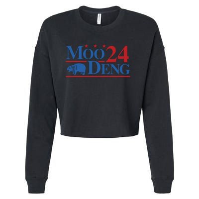 Moo Deng 2024 Moo Deng Moo Deng Cute Baby Hippo Cropped Pullover Crew