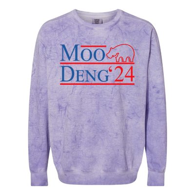 Moo Deng 2024 Moo Deng Moo Deng Cute Baby Hippo Colorblast Crewneck Sweatshirt