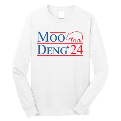 Moo Deng 2024 Moo Deng Moo Deng Cute Baby Hippo Long Sleeve Shirt