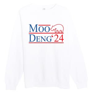 Moo Deng 2024 Moo Deng Moo Deng Cute Baby Hippo Premium Crewneck Sweatshirt