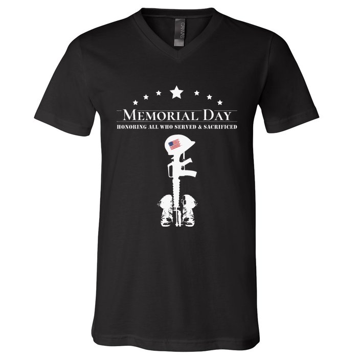 Memorial Day 2024 Fallen Soldier V-Neck T-Shirt