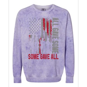 Memorial Day 2024 All Gave Some Some Gave All Veteran Colorblast Crewneck Sweatshirt