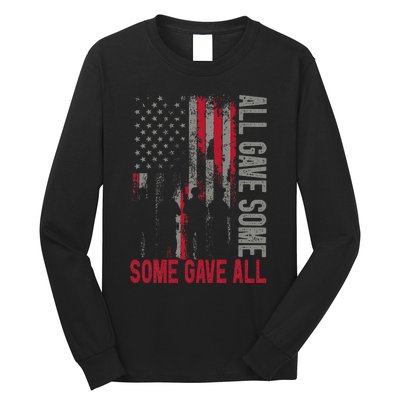 Memorial Day 2024 All Gave Some Some Gave All Veteran Long Sleeve Shirt