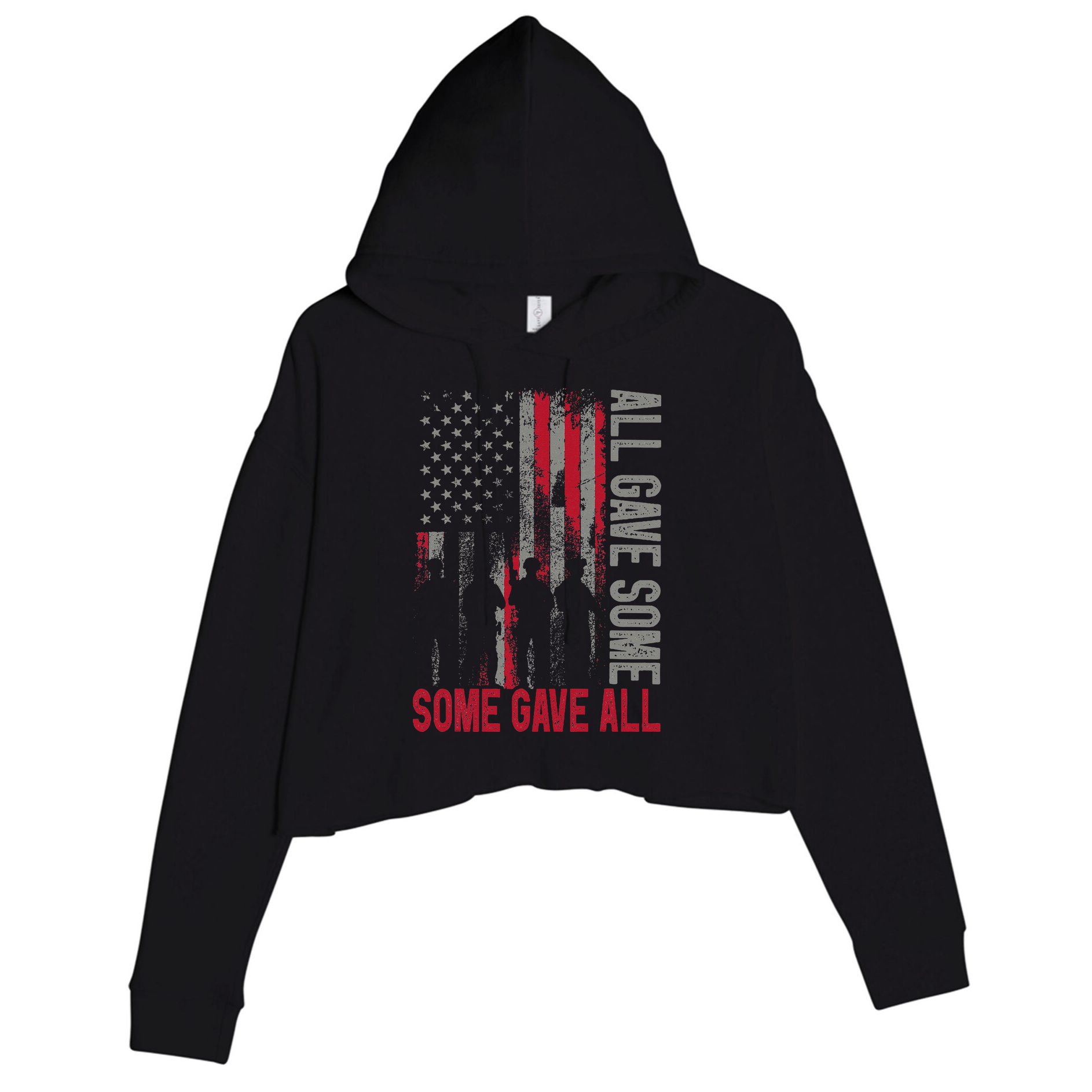 Memorial Day 2024 All Gave Some Some Gave All Veteran Crop Fleece Hoodie