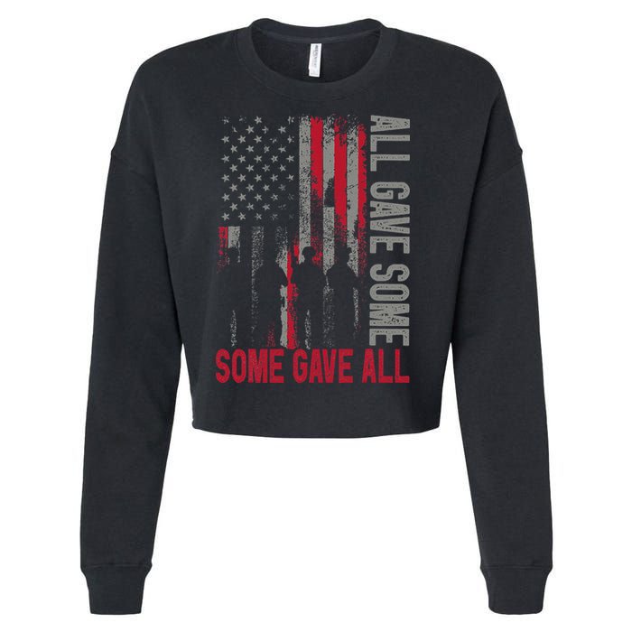 Memorial Day 2024 All Gave Some Some Gave All Veteran Cropped Pullover Crew