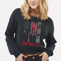 Memorial Day 2024 All Gave Some Some Gave All Veteran Cropped Pullover Crew