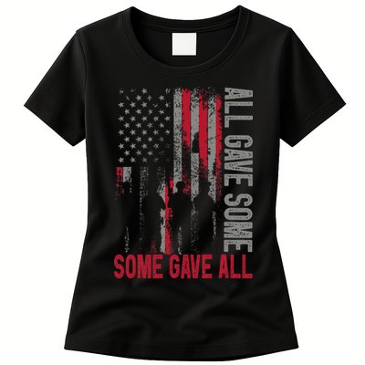 Memorial Day 2024 All Gave Some Some Gave All Veteran Womens T-Shirt