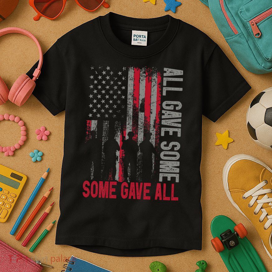 Memorial Day 2024 All Gave Some Some Gave All Veteran Kids T-Shirt