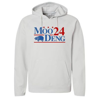 Moo Deng 2024 Moo Deng Moo Deng Cute Baby Hippo Performance Fleece Hoodie