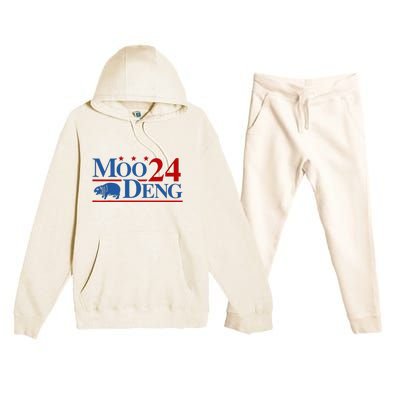 Moo Deng 2024 Moo Deng Moo Deng Cute Baby Hippo Premium Hooded Sweatsuit Set