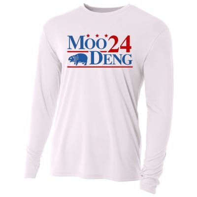 Moo Deng 2024 Moo Deng Moo Deng Cute Baby Hippo Cooling Performance Long Sleeve Crew