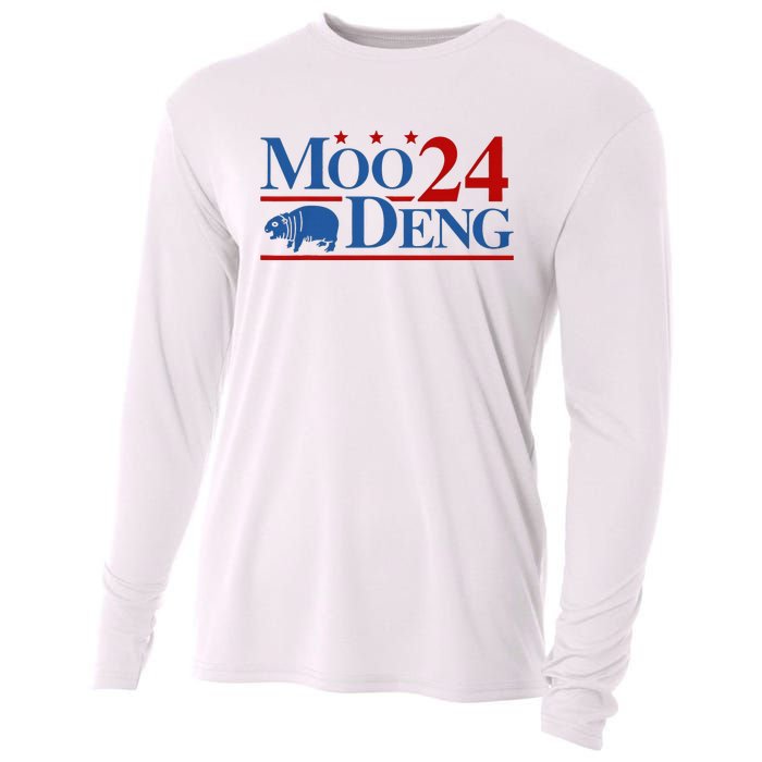 Moo Deng 2024 Moo Deng Moo Deng Cute Baby Hippo Cooling Performance Long Sleeve Crew