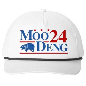 Moo Deng 2024 Moo Deng Moo Deng Cute Baby Hippo Snapback Five-Panel Rope Hat