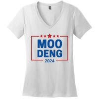 Moo Deng 2024 Women's V-Neck T-Shirt