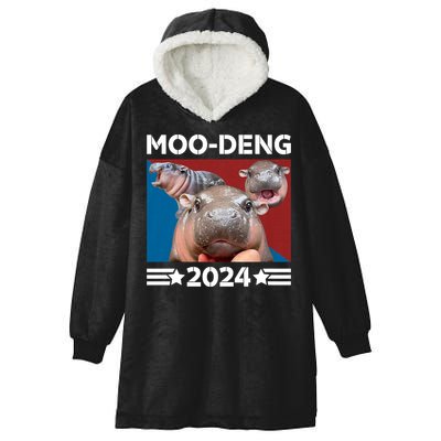 Moo Deng 2024 For President Hooded Wearable Blanket