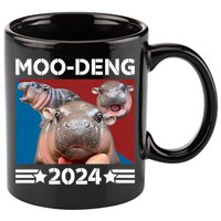 Moo Deng 2024 For President 11oz C Handle Ceramic Mug