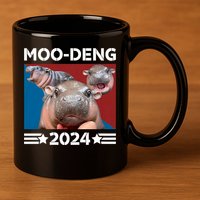 Moo Deng 2024 For President 11oz C Handle Ceramic Mug