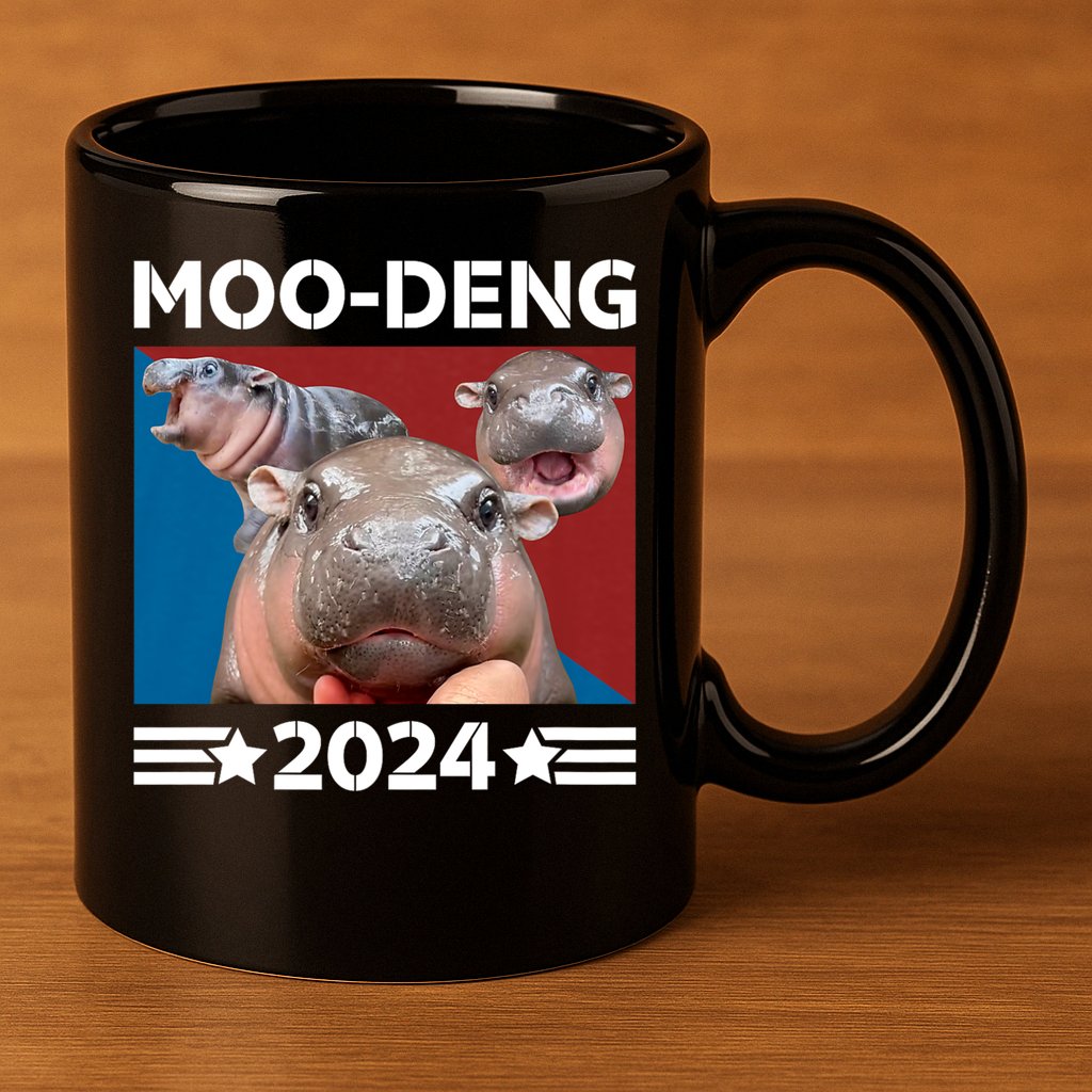 Moo Deng 2024 For President 11oz C Handle Ceramic Mug