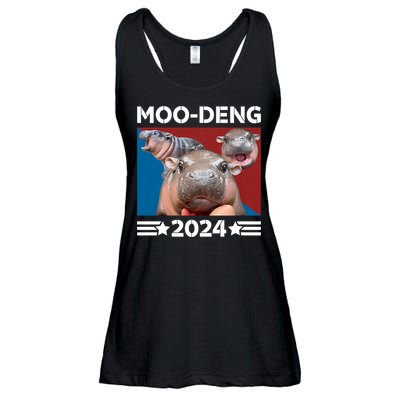 Moo Deng 2024 For President Ladies Essential Flowy Tank