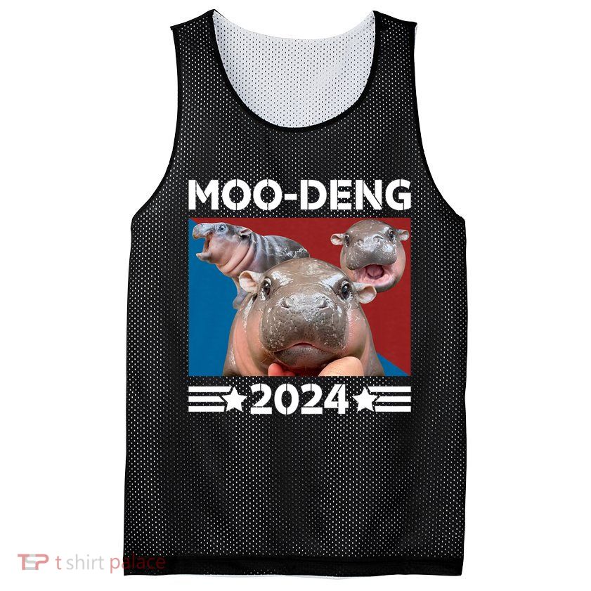 Moo Deng 2024 For President Mesh Reversible Basketball Jersey Tank