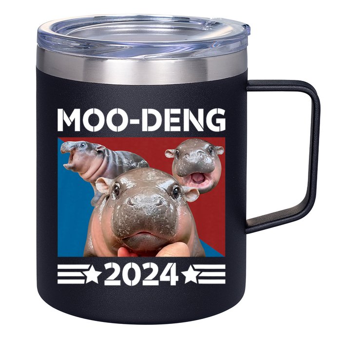 Moo Deng 2024 For President 12oz Stainless Steel Coffee Mug