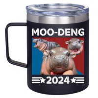 Moo Deng 2024 For President 12oz Stainless Steel Coffee Mug