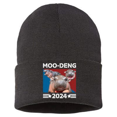 Moo Deng 2024 For President Sustainable Knit Beanie