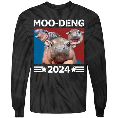 Moo Deng 2024 For President Tie-Dye Long Sleeve Shirt